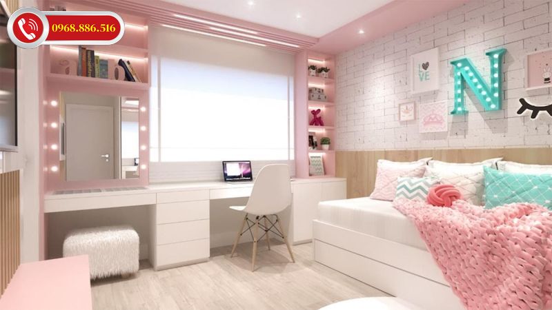 TOP +63 Cách trang trí phòng ngủ nhỏ đẹp - Đồ giá bình dân 2026 ✅ 71 Không gian phòng rộng rãi, tiện nghi cho bé có thể học tập