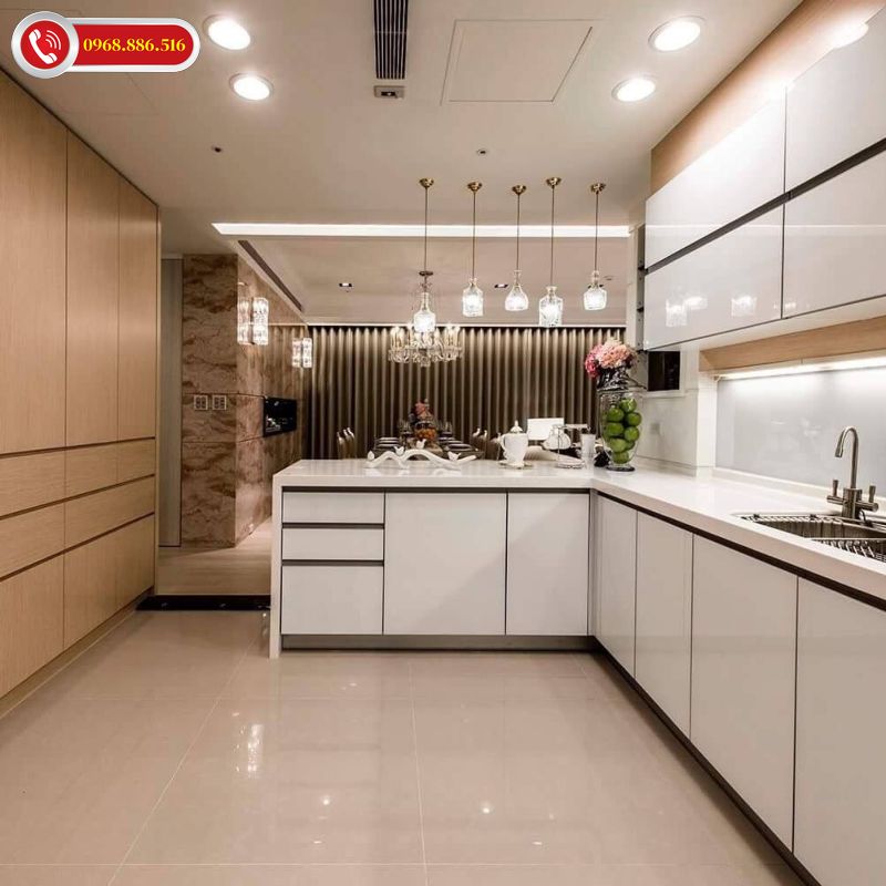 TOP +43 Mẫu tủ bếp Acrylic an cường đẹp - Báo giá tại xưởng 2026 ✅ 36 Tủ bếp picomat cánh phủ acrylic