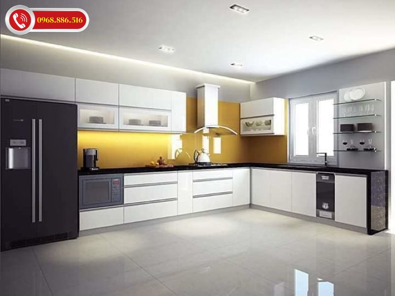 TOP +43 Mẫu tủ bếp Acrylic an cường đẹp - Báo giá tại xưởng 2026 ✅ 38 Không gian bếp rộng rãi, thoáng mát