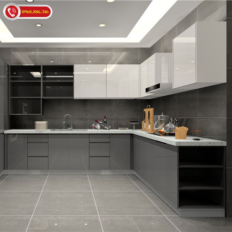 TOP +43 Mẫu tủ bếp Acrylic an cường đẹp - Báo giá tại xưởng 2026 ✅ 40 Tủ bếp chữ L gỗ công nghiệp