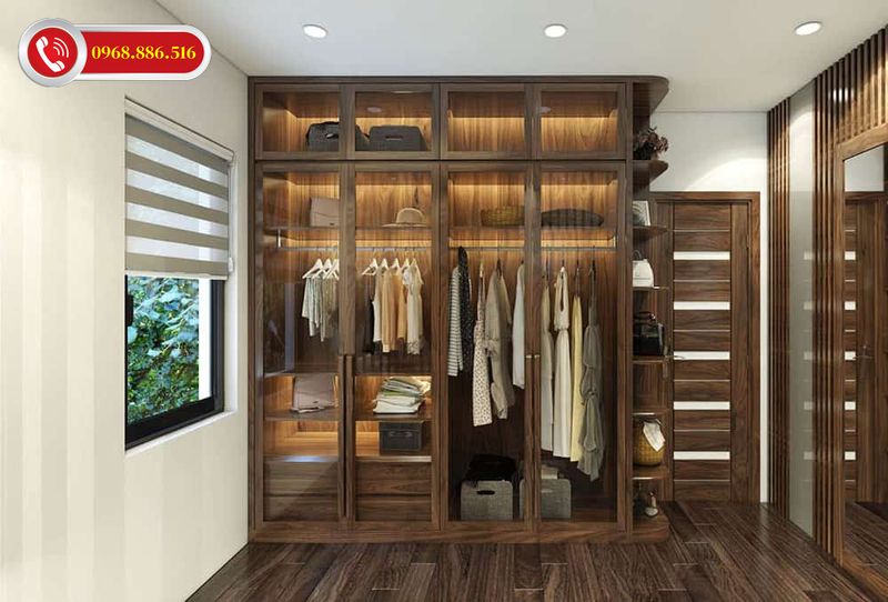 Thiết kế tủ quần áo cánh kính được thiết kế cực kỳ sang trọng