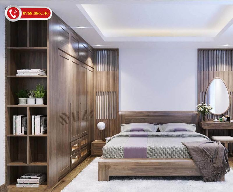 Màu sắc cùng vân gỗ tạo nên không gian sang trọng