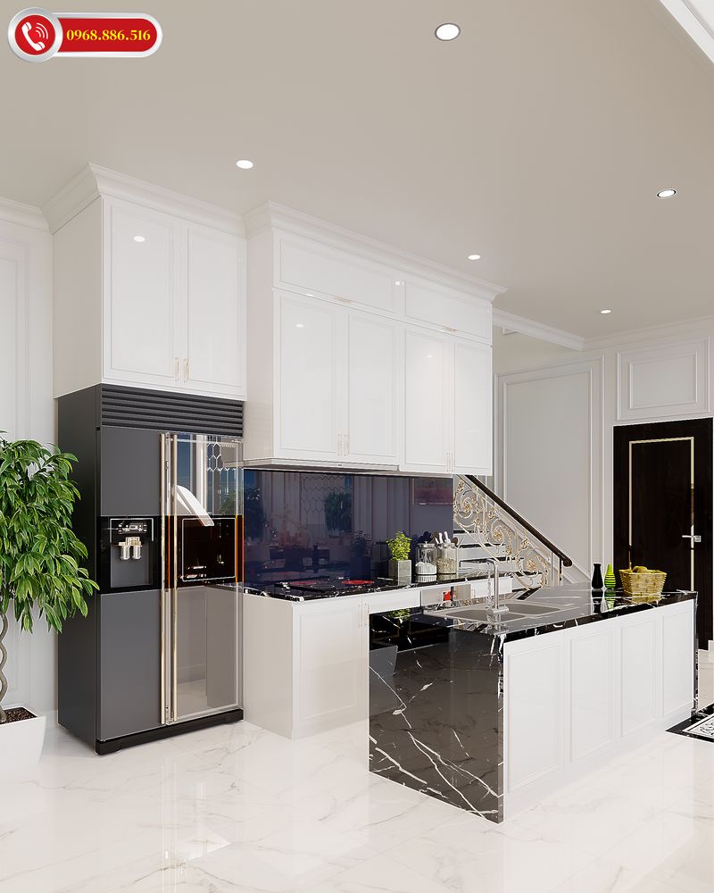 Bếp thiết kế đơn giản nhỏ gọn đáp ứng nhu cầu của nhiều gia đình hiện nay
