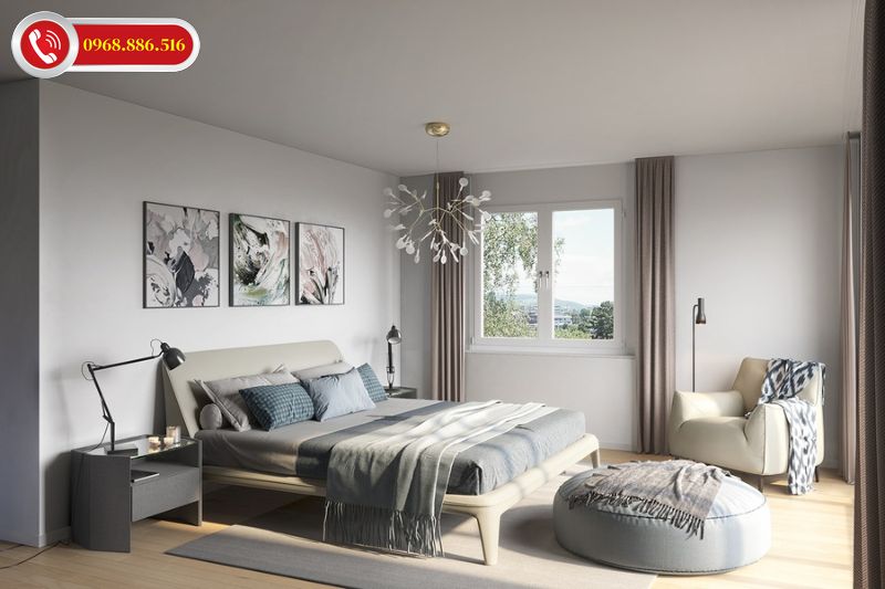 Kết hợp giường rộng mềm mại đầy mê hoặc cho không gian gần gũi