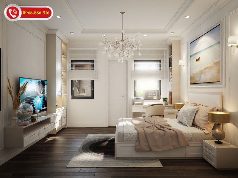 Không gian phòng ngủ đẹp tinh tế với tông màu sáng tính tế