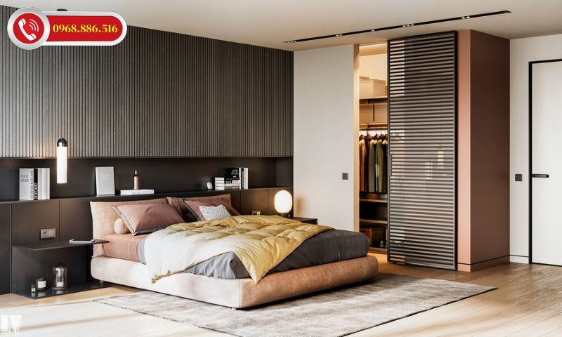 Ý tưởng thiết kế bản vẽ phòng ngủ master siêu đẹp với gam màu đẳng cấp 