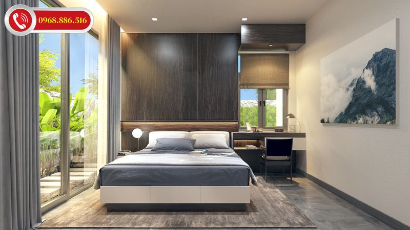 Phòng ngủ đẹp sang trọng được thiết kế phong cách mở nhẹ nhàng tiện nghi