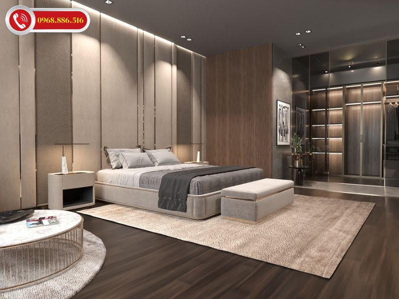 Tận dụng tối đa không gian phòng ngủ biệt thự đẹp và sang trọng