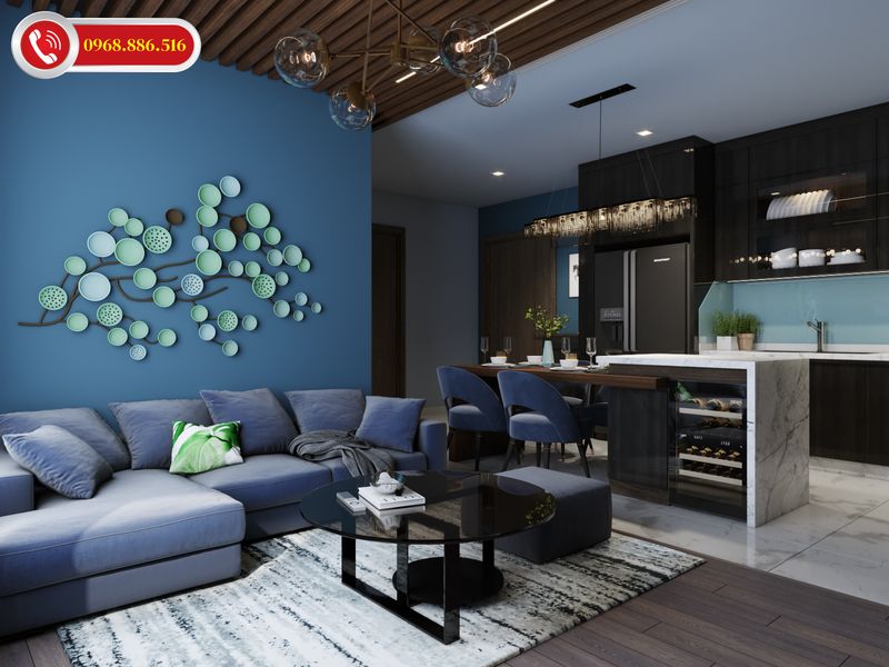 Tủ bếp gỗ công nghiệp laminate màu đen phát triển xu thế