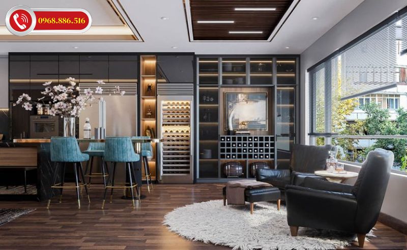 TOP +63 Mẫu tủ bếp kết hợp tủ rượu đẹp - Bảng giá trọn gói 2026 ✅ 28 Tủ bếp phong cách đương đại bố trí thuận tiện