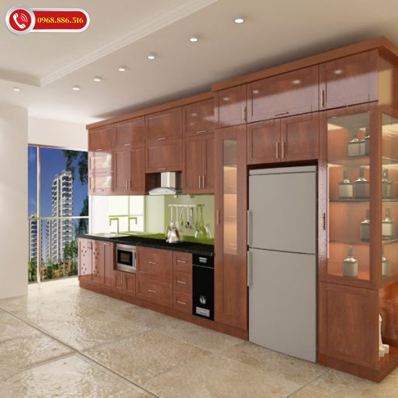 TOP +63 Mẫu tủ bếp kết hợp tủ rượu đẹp - Bảng giá trọn gói 2026 ✅ 24 Tủ bếp gỗ xoan đào với vẻ đẹp sang trọng, đẳng cấp