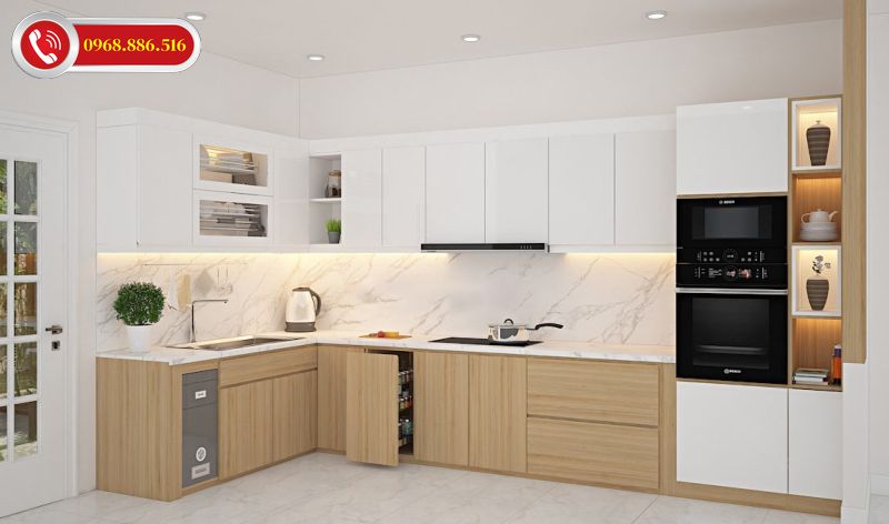 Tủ bếp melamine giá bao nhiêu tiền 