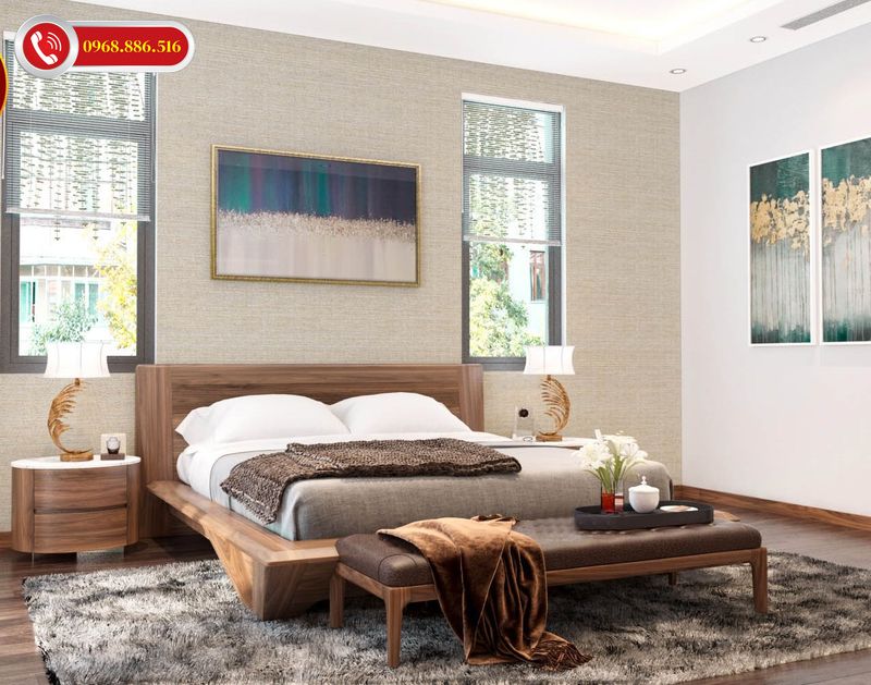 Nội thất phòng ngủ thiết kế với chi tiết mềm mại nhẹ nhàng