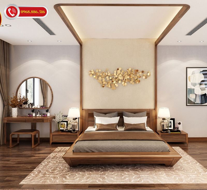Tab đầu giường thường đồng bộ với giường ngủ