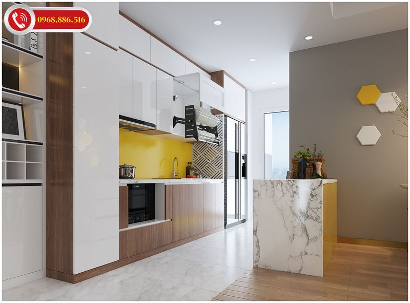 Thiết kế bếp chung cư rất được yêu thích nhờ sự ưu việt