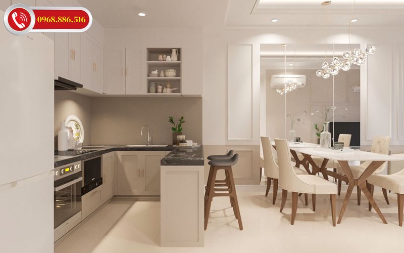 Sự sắp xếp khoa học làm cho căn bếp gọn gàng hơn