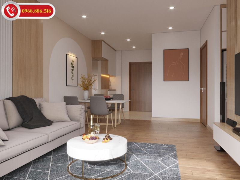 Thiết kế nội thất phòng khách chung cư đẹp đơn giản