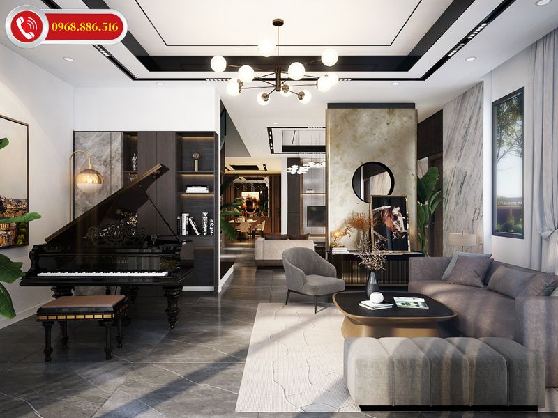 Thiết kế phòng ngủ với màu sắc sang trọng cho căn phòng diện tích khoảng 9m2 đến 15m2 giúp trở nên thông thoáng hơn