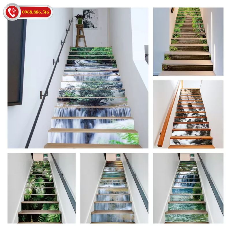Tranh 3D cũng là một trong những lựa chọn thông minh khi trang trí cầu thang