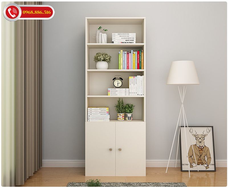 Mẫu tủ kệ sách thiết kế đơn giản nhỏ gọn nhẹ nhàng
