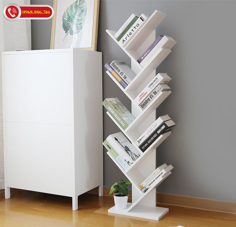 Kệ sách đơn giản nhỏ gọn có những ưu điểm như tiết kiệm diện tích nhà bạn