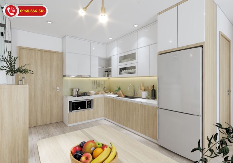 Những cách trang trí bếp nhà chung cư đơn giản - Mẫu 2