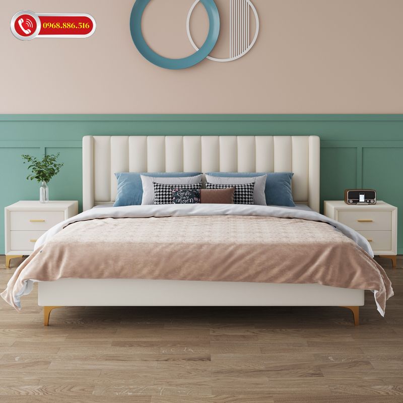 Mẫu giường ngủ gỗ MDF hiện đại - M1