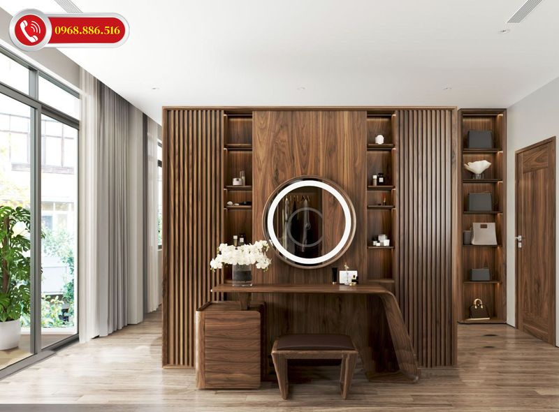 Bàn trang điểm chất liệu gỗ tự nhiên cao cấp - M1