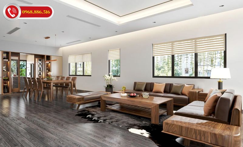 Nội thất phòng khách Full gỗ tự nhiên - M1