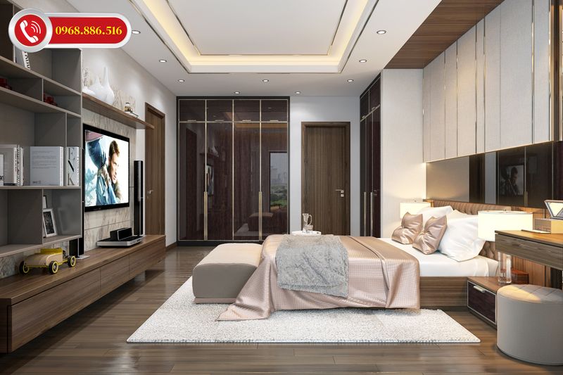 TOP #99 Ý tưởng thiết kế nội thất chung cư 100m2 đẹp Hot 2026 71 Không gian phòng ngủ master