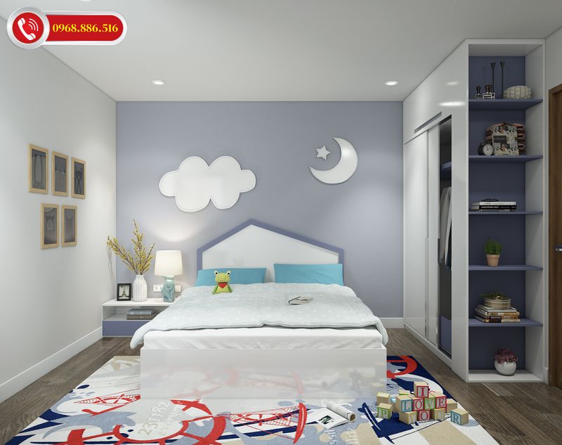TOP #99 Ý tưởng thiết kế nội thất chung cư 100m2 đẹp Hot 2026 66 Nội thất phòng ngủ phụ 2 dành cho bé
