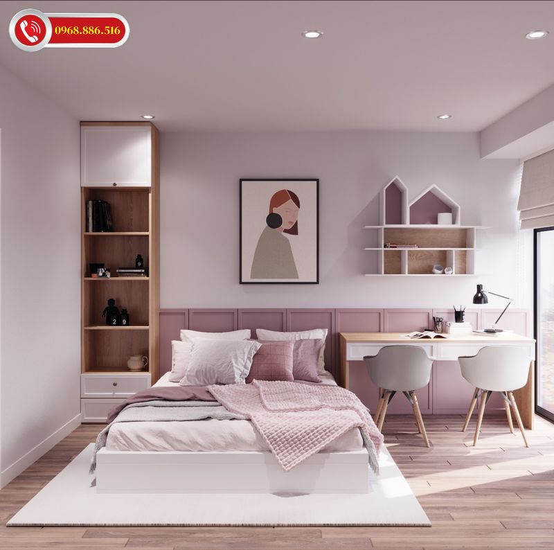 TOP #99 Ý tưởng thiết kế nội thất chung cư 100m2 đẹp Hot 2026 73 Không gian phòng ngủ cho bé gái