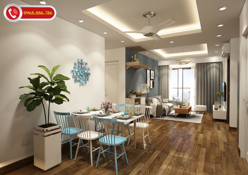 TOP #99 Ý tưởng thiết kế nội thất chung cư 100m2 đẹp Hot 2026 63 Không gian phòng khác và bàn ăn thiết kế liên thông