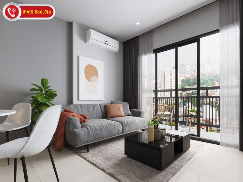 TOP #99 Ý tưởng thiết kế nội thất chung cư 100m2 đẹp Hot 2026 75 Không gian phòng khách thiết kế theo phong cách tối giản nhẹ nhàng