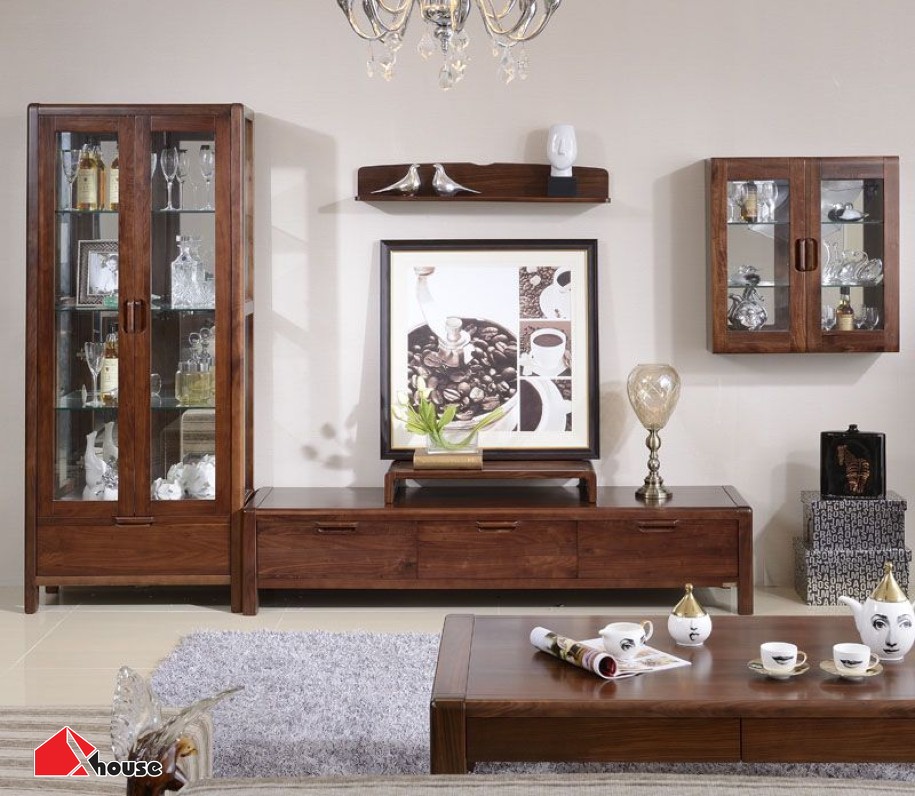 Kệ tivi kết hợp tủ rượu cổ điển - M1