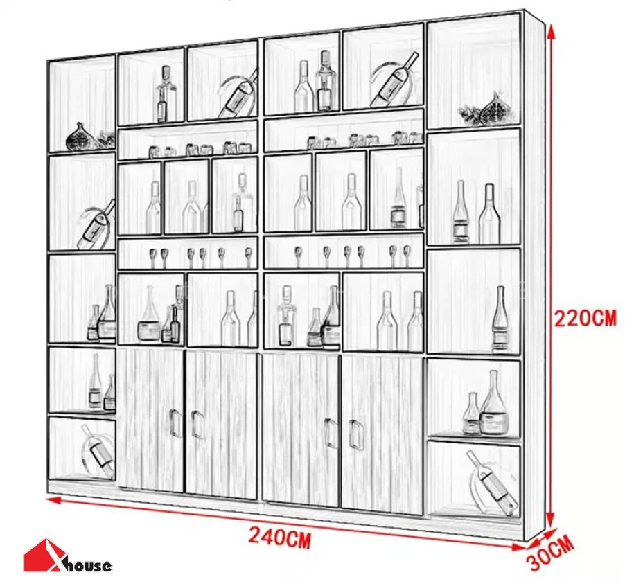 Kích thước tủ rượu của nhà biệt thự, nhà phố