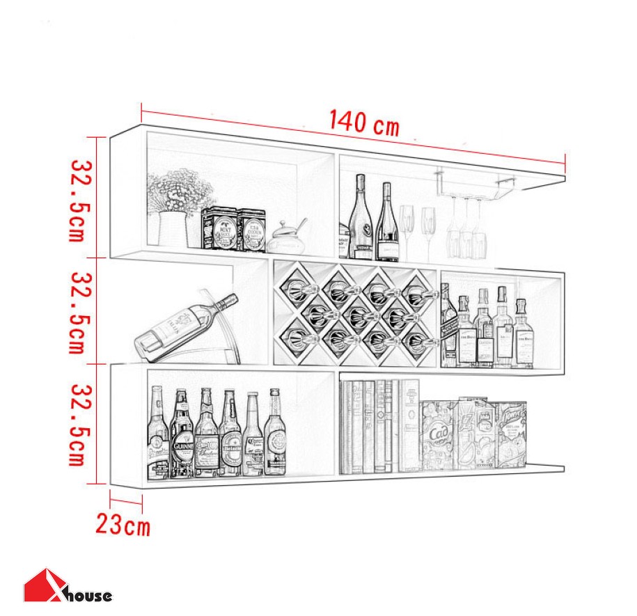 Bản vẽ kích thước tủ rượu file cad chuẩn