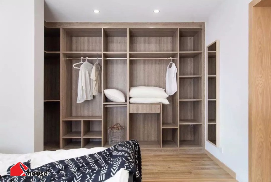 Tủ quần áo âm tường gỗ công nghiệp