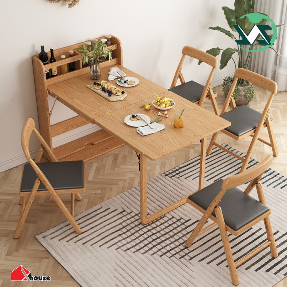 TOP+50 Bộ bàn ăn chung cư đẹp, trang nhã, hiện đại 2026 37 Bộ bàn ăn thông minh gấp gọn cho căn hộ