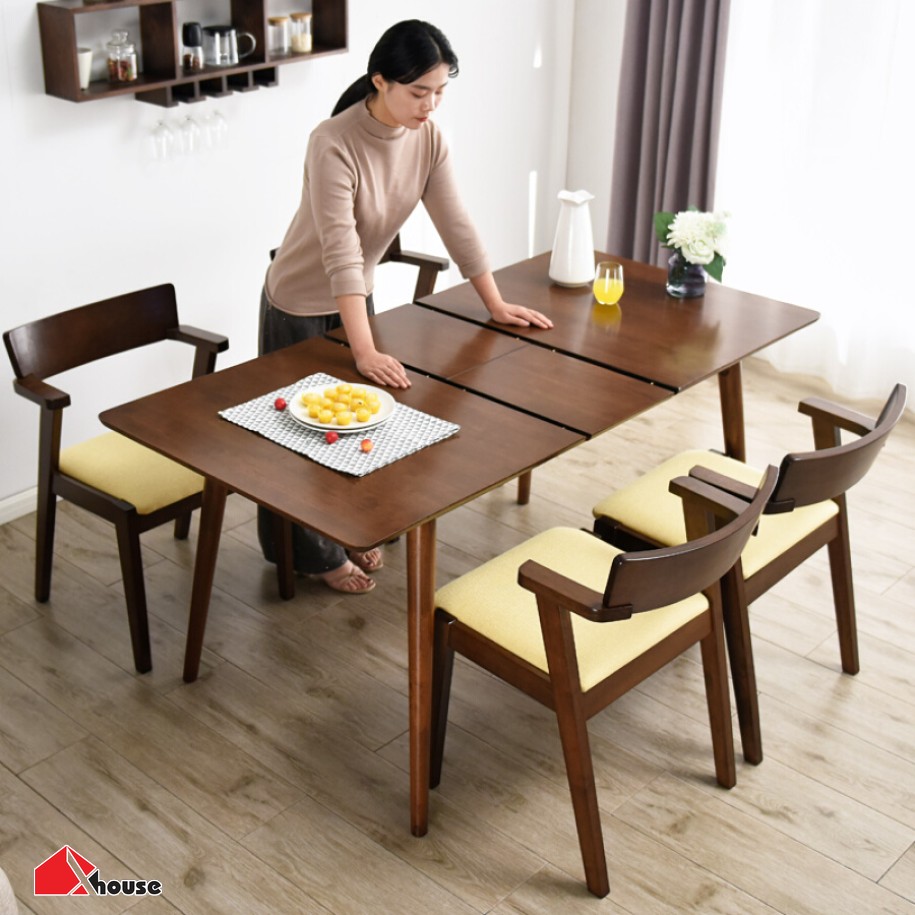 TOP+50 Bộ bàn ăn chung cư đẹp, trang nhã, hiện đại 2026 38 Bàn ăn gỗ thông minh có thể mở rộng