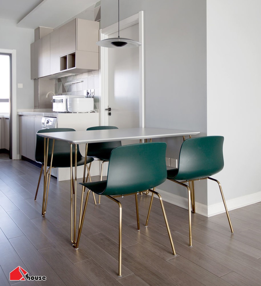 TOP+50 Bộ bàn ăn chung cư đẹp, trang nhã, hiện đại 2026 31 Bàn ăn mặt đá 4 ghế nhỏ gọn