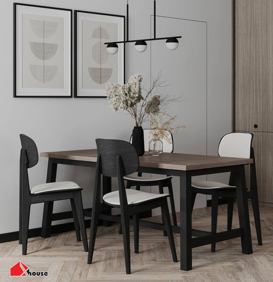 TOP+50 Bộ bàn ăn chung cư đẹp, trang nhã, hiện đại 2026 41 Thiết kế bộ bàn ghế săn 4 ghế đẹp cho căn hộ