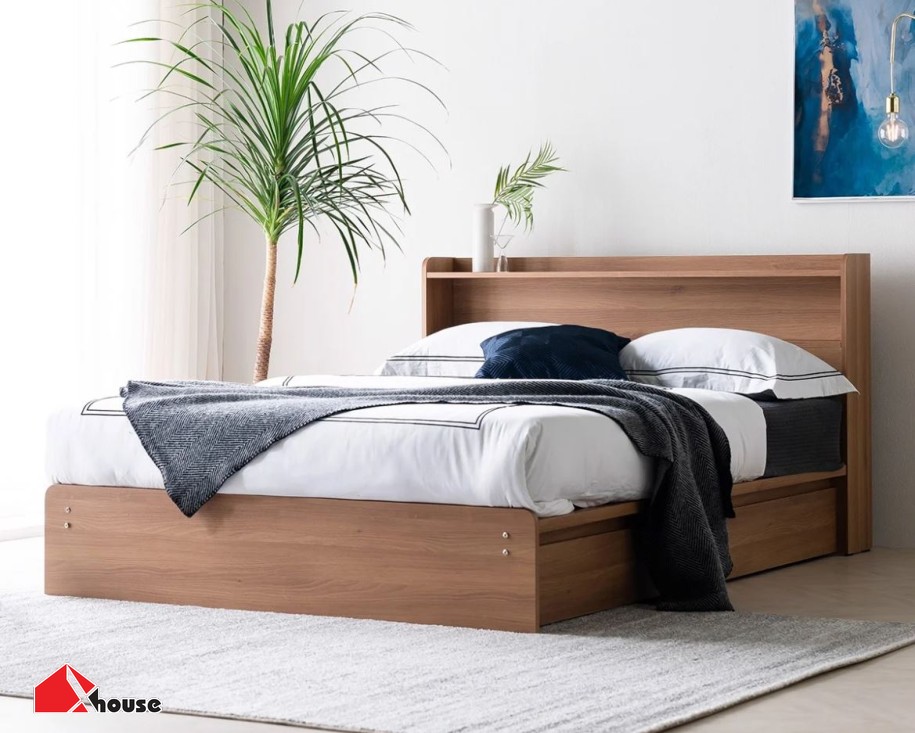 Giường gỗ công nghiệp không chân hiện đại