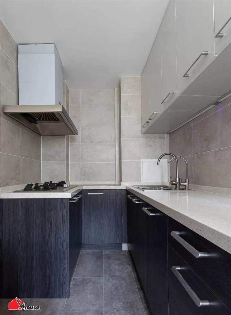 Thi công tủ bếp chữ U gỗ công nghiệp cho căn hộ nhỏ